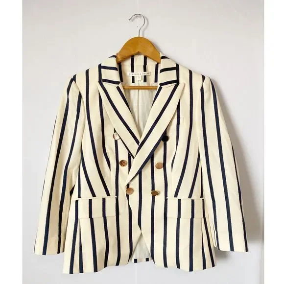 NEW VERONICA BEARD Empire Striped Double Breasted Style One-Button Dickey Jacket - Picture 3 of 10